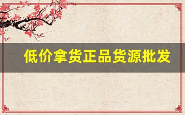 低价拿货正品货源批发-真正低价的批发货源